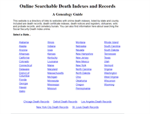 Tablet Screenshot of deathindexes.com